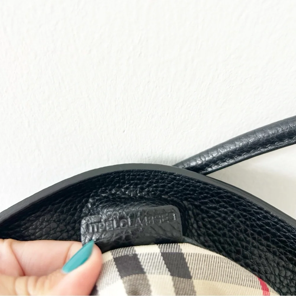 Burberry London Baynard Calfskin Black Pebbled Leather Handbag - Picture 9 of 10